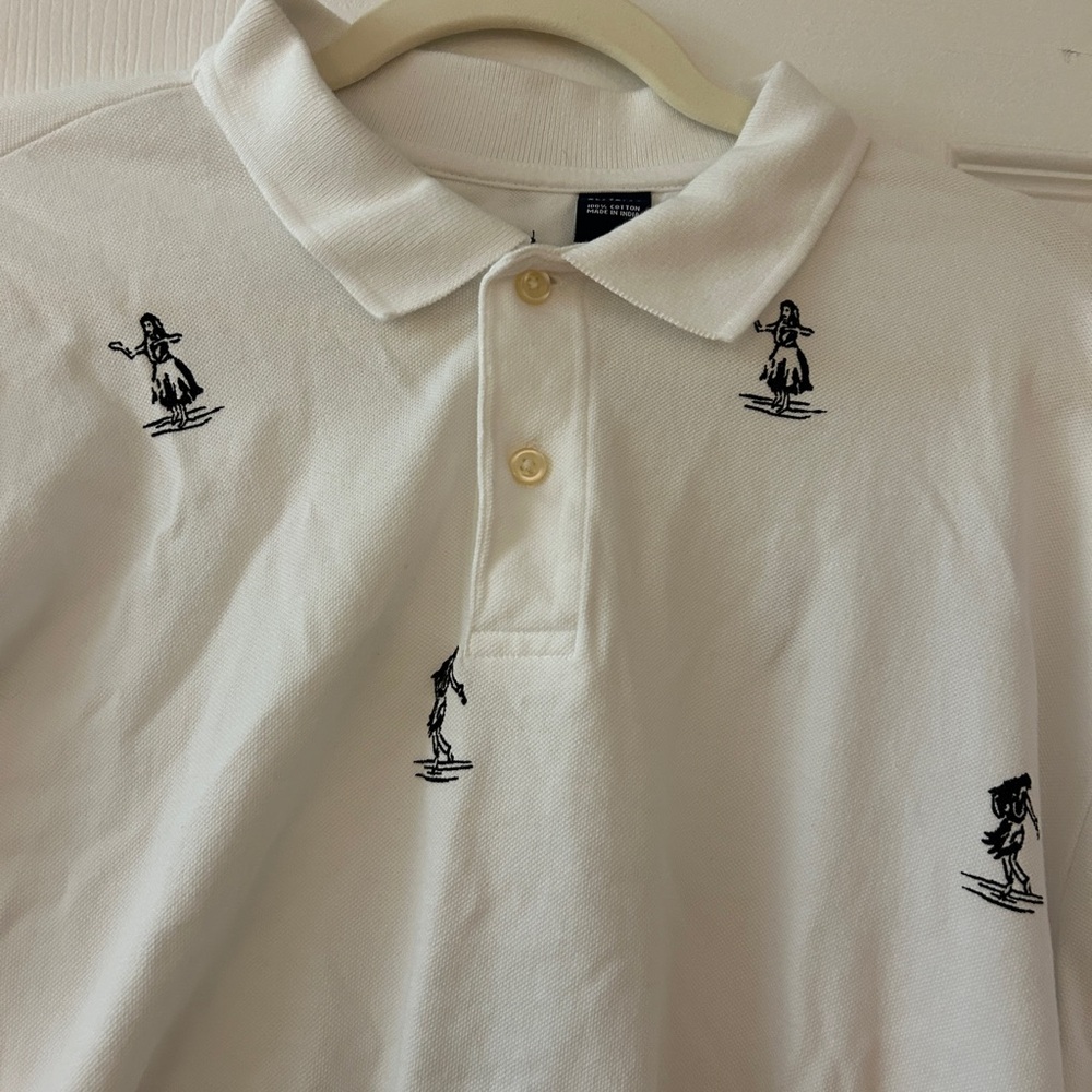 Chaps Hula girl men’s white polo golf shirt xl